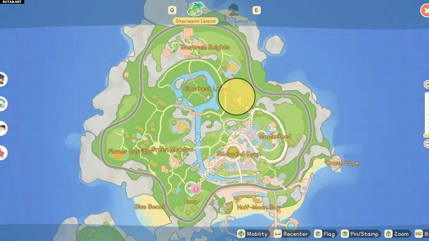 Starsand Island map
