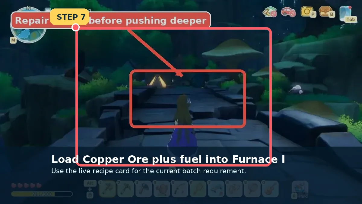 Smelt Copper Ore with fuel