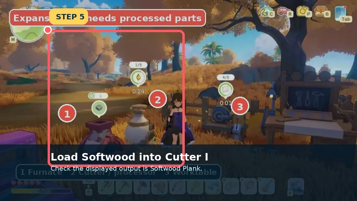 Select Softwood Plank as the output