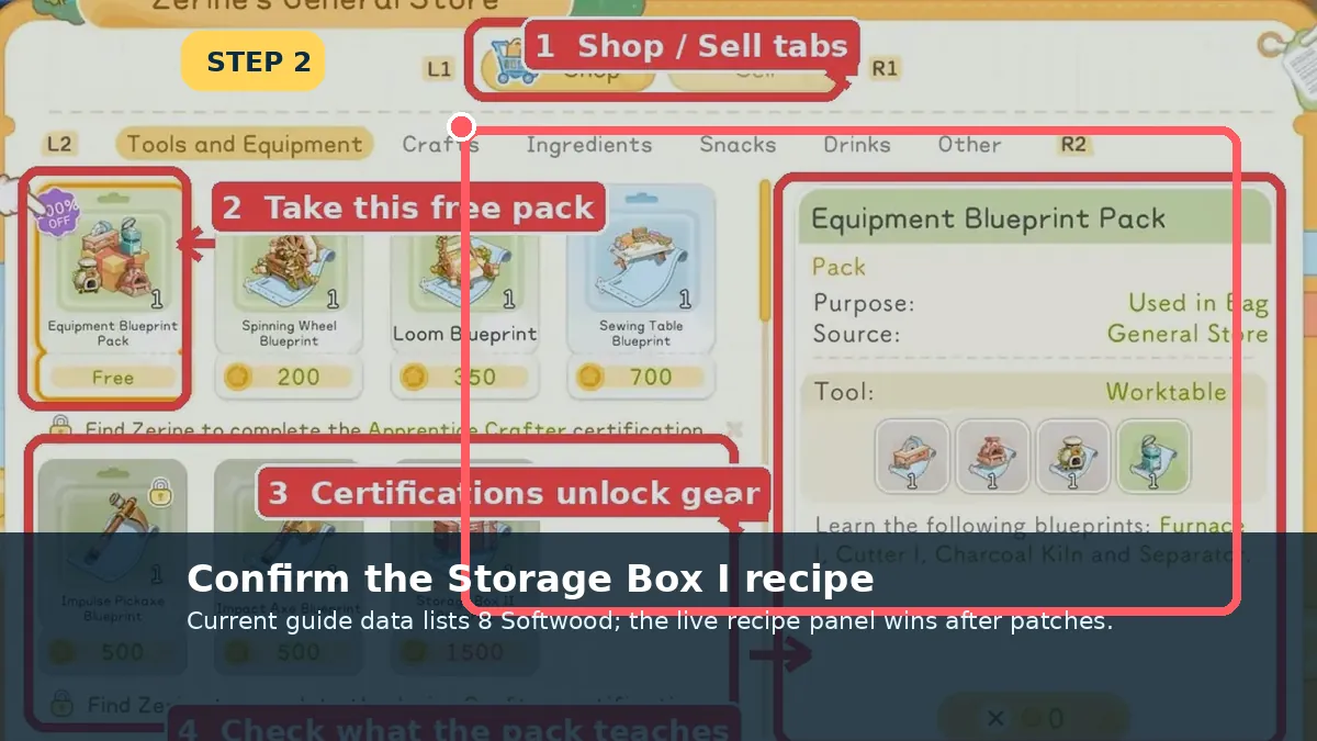 Confirm the live Storage Box I recipe